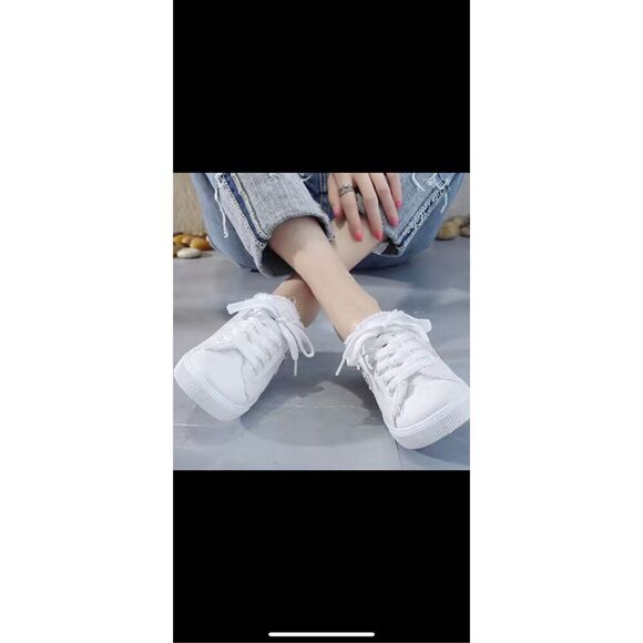 Slip on canvas distressed sneakers size 9 - Picture 4 of 7